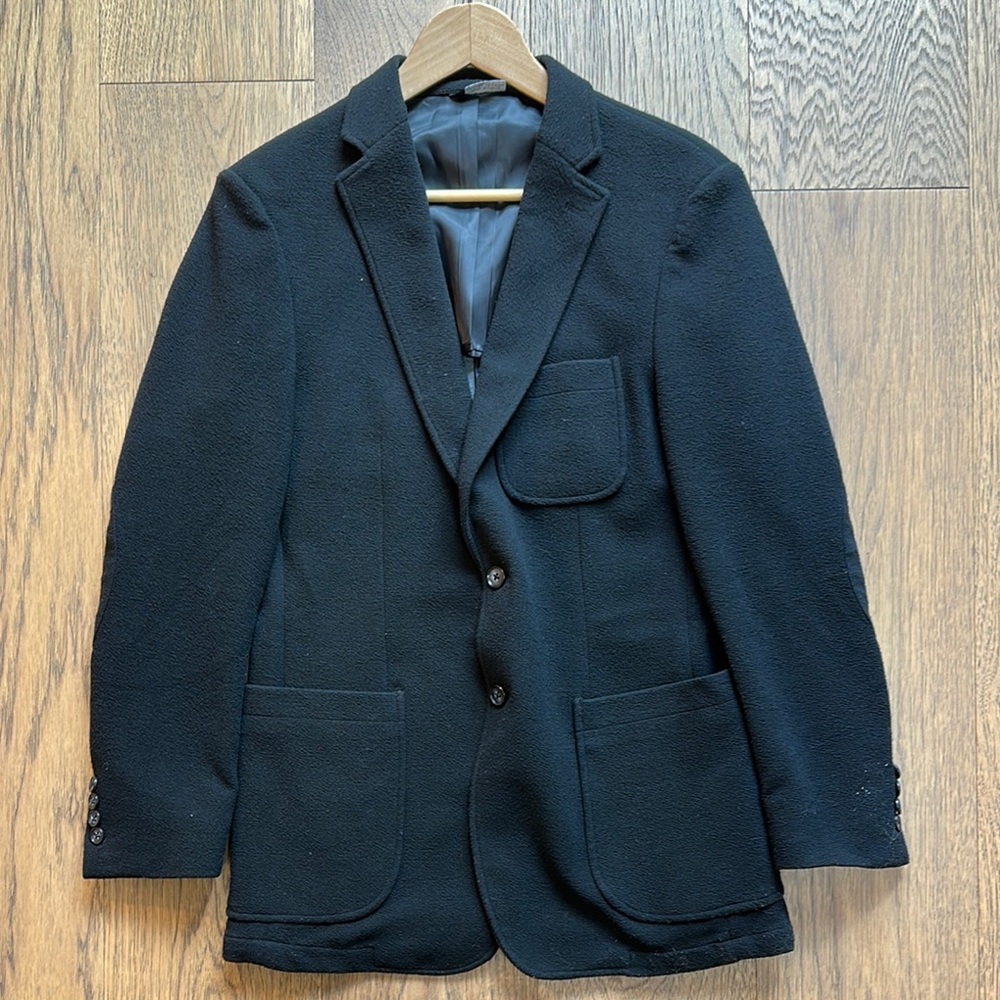Saks Fifth Avenue  Black Heavy Knit Sport Blazer Size Small Great Condition